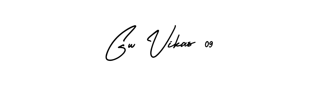 Gw Vikas 09 stylish signature style. Best Handwritten Sign (AmerikaSignatureDemo-Regular) for my name. Handwritten Signature Collection Ideas for my name Gw Vikas 09. Gw Vikas 09 signature style 3 images and pictures png