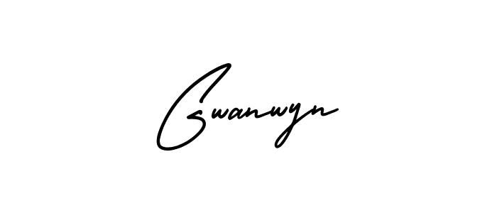 You should practise on your own different ways (AmerikaSignatureDemo-Regular) to write your name (Gwanwyn) in signature. don't let someone else do it for you. Gwanwyn signature style 3 images and pictures png