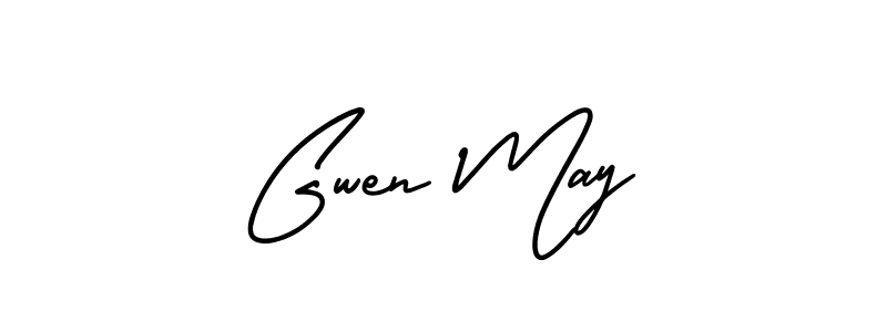 It looks lik you need a new signature style for name Gwen May. Design unique handwritten (AmerikaSignatureDemo-Regular) signature with our free signature maker in just a few clicks. Gwen May signature style 3 images and pictures png