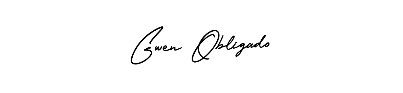 Use a signature maker to create a handwritten signature online. With this signature software, you can design (AmerikaSignatureDemo-Regular) your own signature for name Gwen Obligado. Gwen Obligado signature style 3 images and pictures png