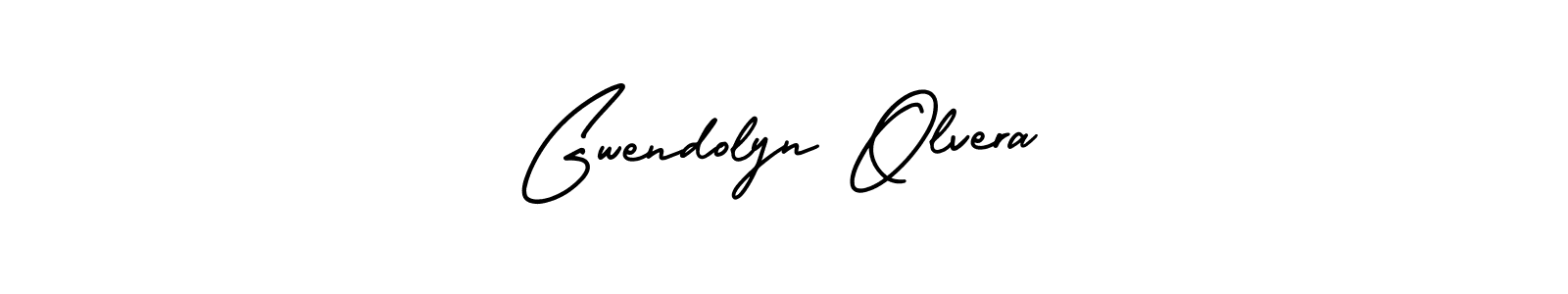 Make a short Gwendolyn Olvera signature style. Manage your documents anywhere anytime using AmerikaSignatureDemo-Regular. Create and add eSignatures, submit forms, share and send files easily. Gwendolyn Olvera signature style 3 images and pictures png