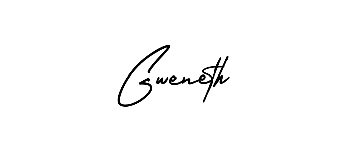 How to make Gweneth name signature. Use AmerikaSignatureDemo-Regular style for creating short signs online. This is the latest handwritten sign. Gweneth signature style 3 images and pictures png