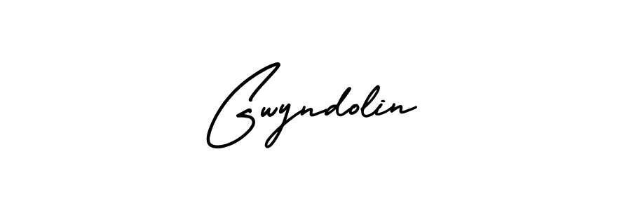 How to make Gwyndolin name signature. Use AmerikaSignatureDemo-Regular style for creating short signs online. This is the latest handwritten sign. Gwyndolin signature style 3 images and pictures png