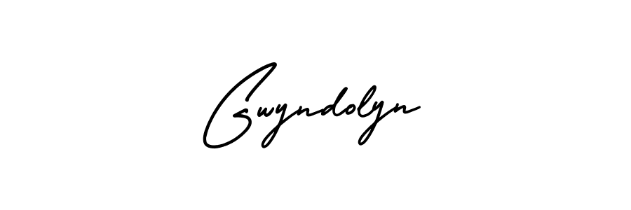 Use a signature maker to create a handwritten signature online. With this signature software, you can design (AmerikaSignatureDemo-Regular) your own signature for name Gwyndolyn. Gwyndolyn signature style 3 images and pictures png