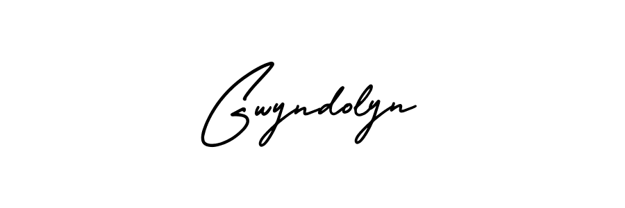 Design your own signature with our free online signature maker. With this signature software, you can create a handwritten (AmerikaSignatureDemo-Regular) signature for name Gwyndolyn. Gwyndolyn signature style 3 images and pictures png