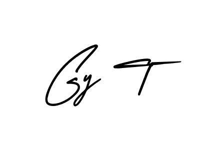 Gy T stylish signature style. Best Handwritten Sign (AmerikaSignatureDemo-Regular) for my name. Handwritten Signature Collection Ideas for my name Gy T. Gy T signature style 3 images and pictures png