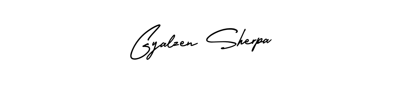 Also You can easily find your signature by using the search form. We will create Gyalzen Sherpa name handwritten signature images for you free of cost using AmerikaSignatureDemo-Regular sign style. Gyalzen Sherpa signature style 3 images and pictures png
