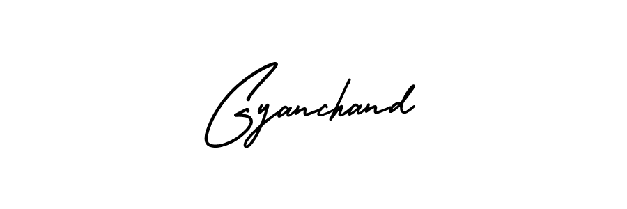 Use a signature maker to create a handwritten signature online. With this signature software, you can design (AmerikaSignatureDemo-Regular) your own signature for name Gyanchand. Gyanchand signature style 3 images and pictures png