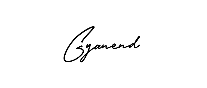 How to make Gyanend name signature. Use AmerikaSignatureDemo-Regular style for creating short signs online. This is the latest handwritten sign. Gyanend signature style 3 images and pictures png
