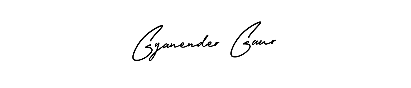 How to make Gyanender Gaur name signature. Use AmerikaSignatureDemo-Regular style for creating short signs online. This is the latest handwritten sign. Gyanender Gaur signature style 3 images and pictures png