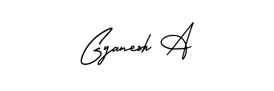 Gyanesh A stylish signature style. Best Handwritten Sign (AmerikaSignatureDemo-Regular) for my name. Handwritten Signature Collection Ideas for my name Gyanesh A. Gyanesh A signature style 3 images and pictures png