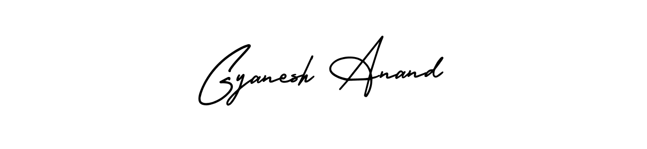 You should practise on your own different ways (AmerikaSignatureDemo-Regular) to write your name (Gyanesh Anand) in signature. don't let someone else do it for you. Gyanesh Anand signature style 3 images and pictures png