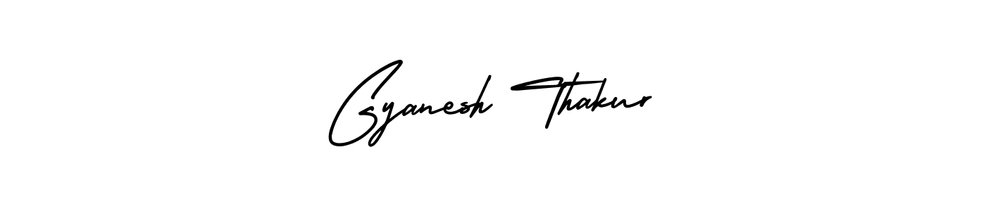 Use a signature maker to create a handwritten signature online. With this signature software, you can design (AmerikaSignatureDemo-Regular) your own signature for name Gyanesh Thakur. Gyanesh Thakur signature style 3 images and pictures png