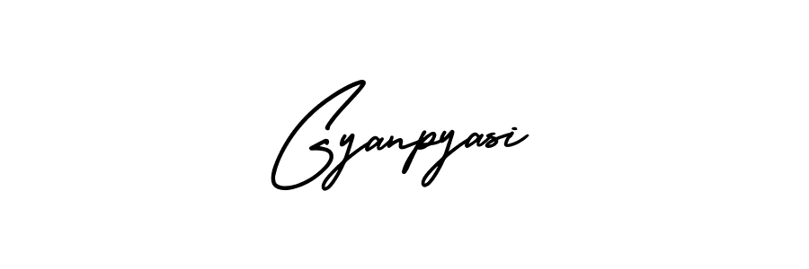 Make a beautiful signature design for name Gyanpyasi. With this signature (AmerikaSignatureDemo-Regular) style, you can create a handwritten signature for free. Gyanpyasi signature style 3 images and pictures png