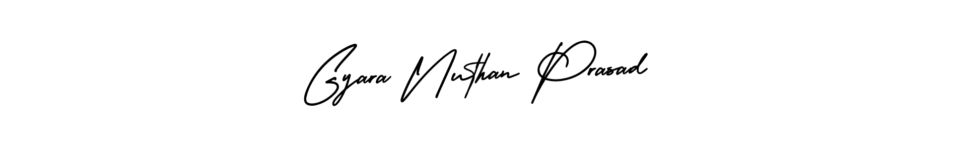 This is the best signature style for the Gyara Nuthan Prasad name. Also you like these signature font (AmerikaSignatureDemo-Regular). Mix name signature. Gyara Nuthan Prasad signature style 3 images and pictures png