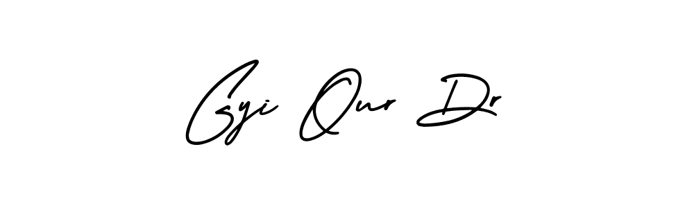 You should practise on your own different ways (AmerikaSignatureDemo-Regular) to write your name (Gyi Our Dr) in signature. don't let someone else do it for you. Gyi Our Dr signature style 3 images and pictures png