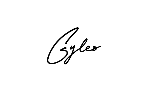 How to make Gyles signature? AmerikaSignatureDemo-Regular is a professional autograph style. Create handwritten signature for Gyles name. Gyles signature style 3 images and pictures png
