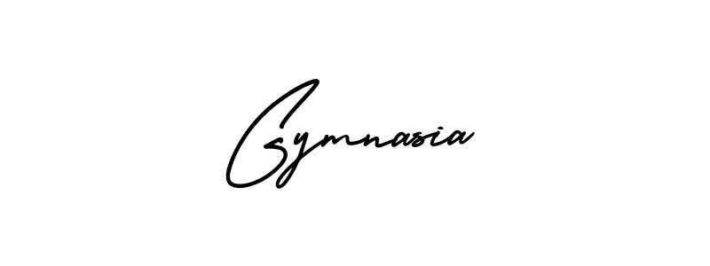 It looks lik you need a new signature style for name Gymnasia. Design unique handwritten (AmerikaSignatureDemo-Regular) signature with our free signature maker in just a few clicks. Gymnasia signature style 3 images and pictures png