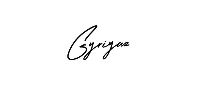 You should practise on your own different ways (AmerikaSignatureDemo-Regular) to write your name (Gyriyaz) in signature. don't let someone else do it for you. Gyriyaz signature style 3 images and pictures png