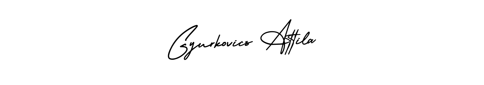 It looks lik you need a new signature style for name Gyurkovics Attila. Design unique handwritten (AmerikaSignatureDemo-Regular) signature with our free signature maker in just a few clicks. Gyurkovics Attila signature style 3 images and pictures png