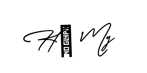 This is the best signature style for the Hà My name. Also you like these signature font (AmerikaSignatureDemo-Regular). Mix name signature. Hà My signature style 3 images and pictures png