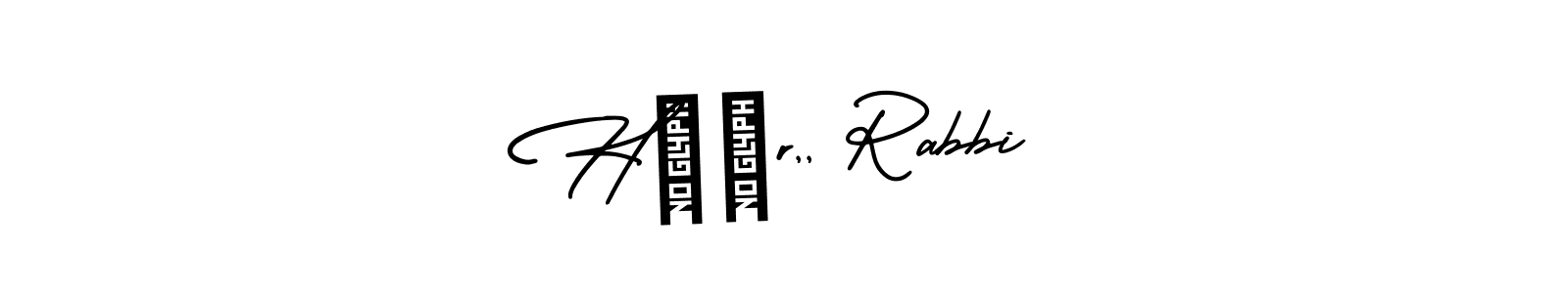 Also You can easily find your signature by using the search form. We will create H❤️r,, Rabbi name handwritten signature images for you free of cost using AmerikaSignatureDemo-Regular sign style. H❤️r,, Rabbi signature style 3 images and pictures png