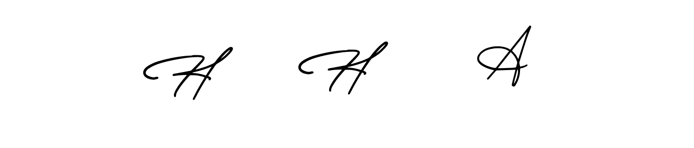 Use a signature maker to create a handwritten signature online. With this signature software, you can design (AmerikaSignatureDemo-Regular) your own signature for name H     H      A. H     H      A signature style 3 images and pictures png