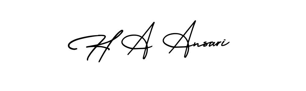 AmerikaSignatureDemo-Regular is a professional signature style that is perfect for those who want to add a touch of class to their signature. It is also a great choice for those who want to make their signature more unique. Get H A Ansari name to fancy signature for free. H A Ansari signature style 3 images and pictures png