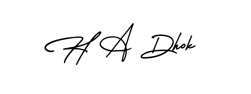 You can use this online signature creator to create a handwritten signature for the name H A Dhok. This is the best online autograph maker. H A Dhok signature style 3 images and pictures png