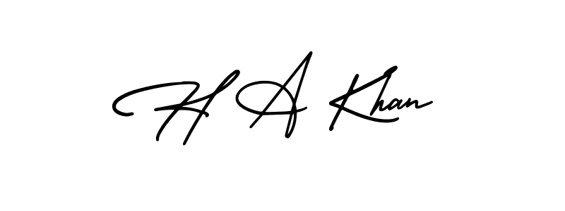 Similarly AmerikaSignatureDemo-Regular is the best handwritten signature design. Signature creator online .You can use it as an online autograph creator for name H A Khan. H A Khan signature style 3 images and pictures png