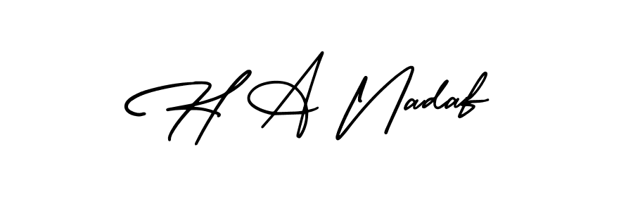 H A Nadaf stylish signature style. Best Handwritten Sign (AmerikaSignatureDemo-Regular) for my name. Handwritten Signature Collection Ideas for my name H A Nadaf. H A Nadaf signature style 3 images and pictures png