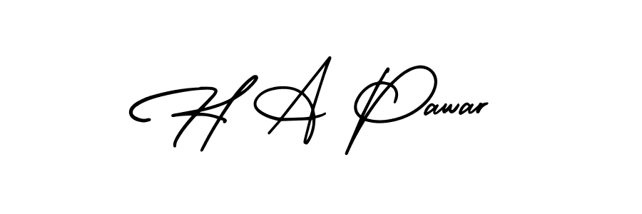 It looks lik you need a new signature style for name H A Pawar. Design unique handwritten (AmerikaSignatureDemo-Regular) signature with our free signature maker in just a few clicks. H A Pawar signature style 3 images and pictures png