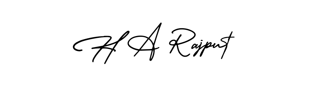 AmerikaSignatureDemo-Regular is a professional signature style that is perfect for those who want to add a touch of class to their signature. It is also a great choice for those who want to make their signature more unique. Get H A Rajput name to fancy signature for free. H A Rajput signature style 3 images and pictures png