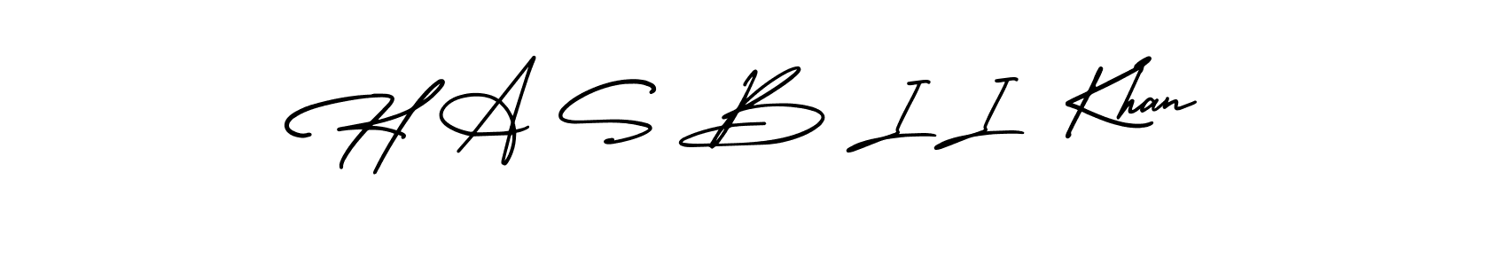 How to make H A S B I I  Khan signature? AmerikaSignatureDemo-Regular is a professional autograph style. Create handwritten signature for H A S B I I  Khan name. H A S B I I  Khan signature style 3 images and pictures png