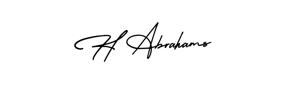 AmerikaSignatureDemo-Regular is a professional signature style that is perfect for those who want to add a touch of class to their signature. It is also a great choice for those who want to make their signature more unique. Get H Abrahams name to fancy signature for free. H Abrahams signature style 3 images and pictures png