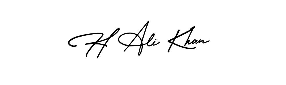 Design your own signature with our free online signature maker. With this signature software, you can create a handwritten (AmerikaSignatureDemo-Regular) signature for name H Ali Khan. H Ali Khan signature style 3 images and pictures png