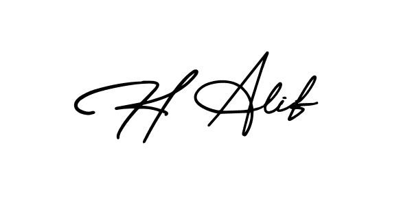 if you are searching for the best signature style for your name H Alif. so please give up your signature search. here we have designed multiple signature styles  using AmerikaSignatureDemo-Regular. H Alif signature style 3 images and pictures png