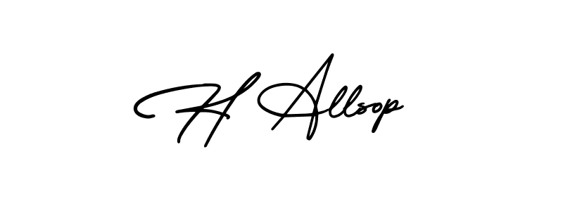 Make a beautiful signature design for name H Allsop. With this signature (AmerikaSignatureDemo-Regular) style, you can create a handwritten signature for free. H Allsop signature style 3 images and pictures png