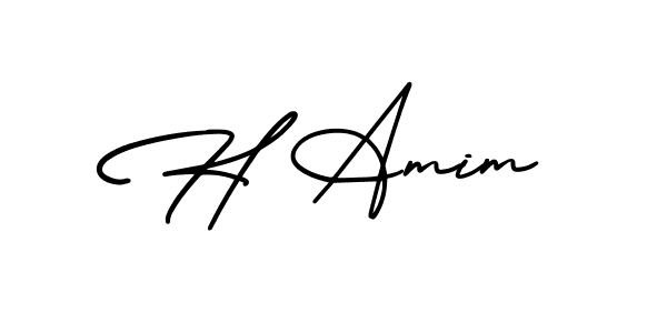 H Amim stylish signature style. Best Handwritten Sign (AmerikaSignatureDemo-Regular) for my name. Handwritten Signature Collection Ideas for my name H Amim. H Amim signature style 3 images and pictures png