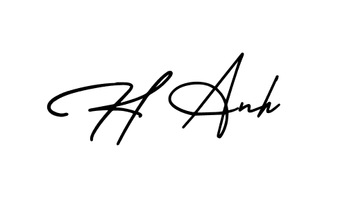 Make a beautiful signature design for name H Anh. With this signature (AmerikaSignatureDemo-Regular) style, you can create a handwritten signature for free. H Anh signature style 3 images and pictures png