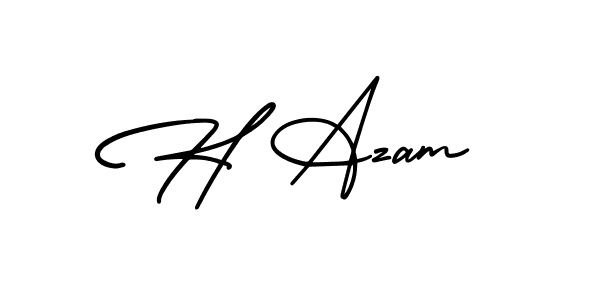 H Azam stylish signature style. Best Handwritten Sign (AmerikaSignatureDemo-Regular) for my name. Handwritten Signature Collection Ideas for my name H Azam. H Azam signature style 3 images and pictures png