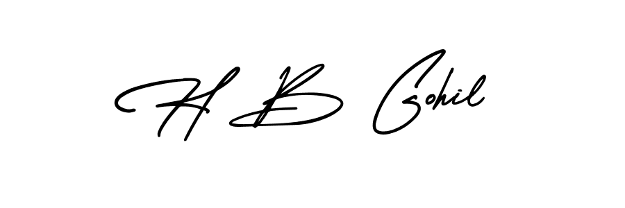 It looks lik you need a new signature style for name H B Gohil. Design unique handwritten (AmerikaSignatureDemo-Regular) signature with our free signature maker in just a few clicks. H B Gohil signature style 3 images and pictures png