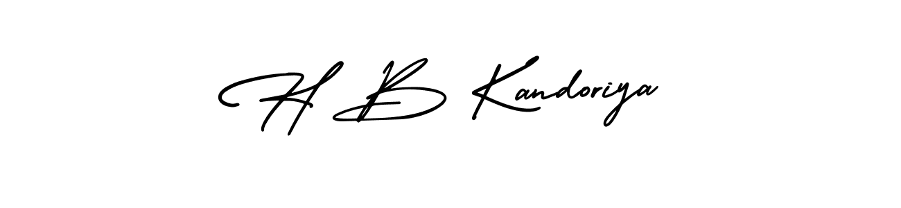 The best way (AmerikaSignatureDemo-Regular) to make a short signature is to pick only two or three words in your name. The name H B Kandoriya include a total of six letters. For converting this name. H B Kandoriya signature style 3 images and pictures png