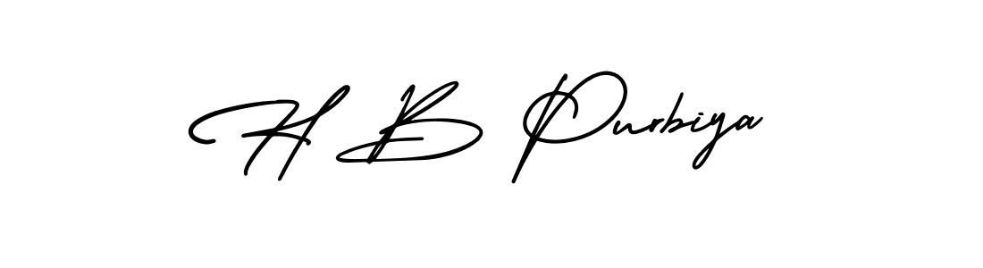 Make a beautiful signature design for name H B Purbiya. With this signature (AmerikaSignatureDemo-Regular) style, you can create a handwritten signature for free. H B Purbiya signature style 3 images and pictures png