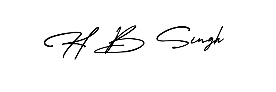 You should practise on your own different ways (AmerikaSignatureDemo-Regular) to write your name (H B Singh) in signature. don't let someone else do it for you. H B Singh signature style 3 images and pictures png