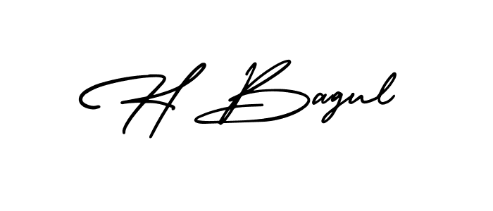 It looks lik you need a new signature style for name H Bagul. Design unique handwritten (AmerikaSignatureDemo-Regular) signature with our free signature maker in just a few clicks. H Bagul signature style 3 images and pictures png