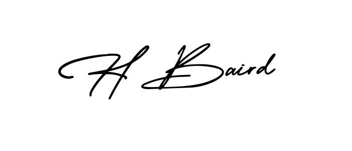 The best way (AmerikaSignatureDemo-Regular) to make a short signature is to pick only two or three words in your name. The name H Baird include a total of six letters. For converting this name. H Baird signature style 3 images and pictures png