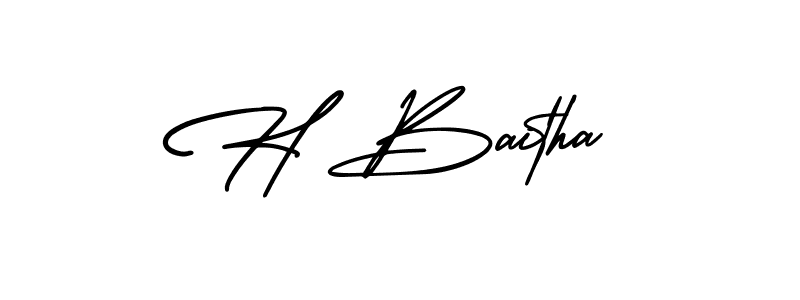 Make a short H Baitha signature style. Manage your documents anywhere anytime using AmerikaSignatureDemo-Regular. Create and add eSignatures, submit forms, share and send files easily. H Baitha signature style 3 images and pictures png
