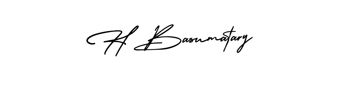Make a beautiful signature design for name H Basumatary. With this signature (AmerikaSignatureDemo-Regular) style, you can create a handwritten signature for free. H Basumatary signature style 3 images and pictures png