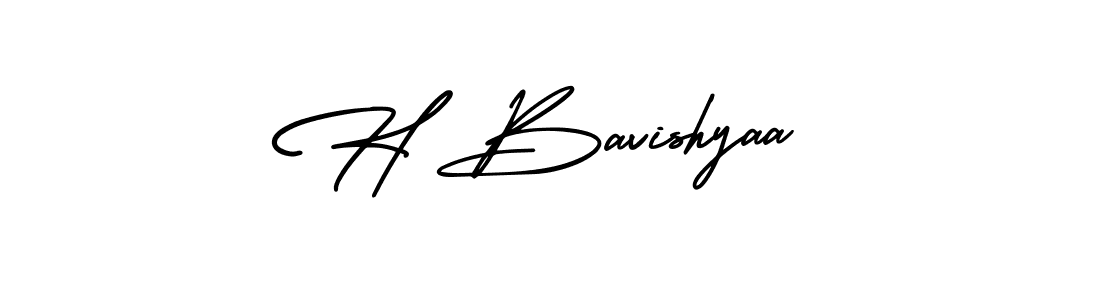 You should practise on your own different ways (AmerikaSignatureDemo-Regular) to write your name (H Bavishyaa) in signature. don't let someone else do it for you. H Bavishyaa signature style 3 images and pictures png